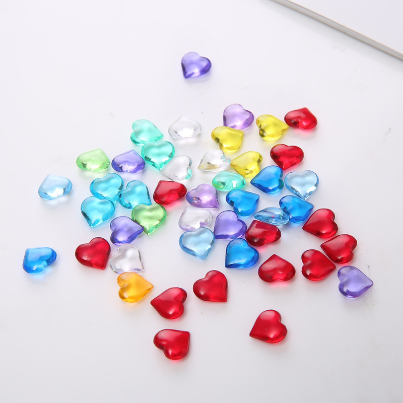 Board Game Illustration - 100PCS 10*4mm Heart Shape Acrylic Transparent