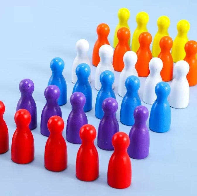 100 Pcs Colorful Wooden Chess  - Board Game Illustration ulasan dan harga