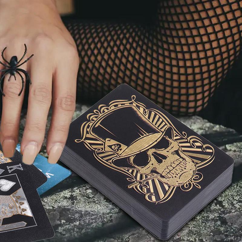 Black Playing Cards Deck Skull - Board Game Illustration ulasan dan harga