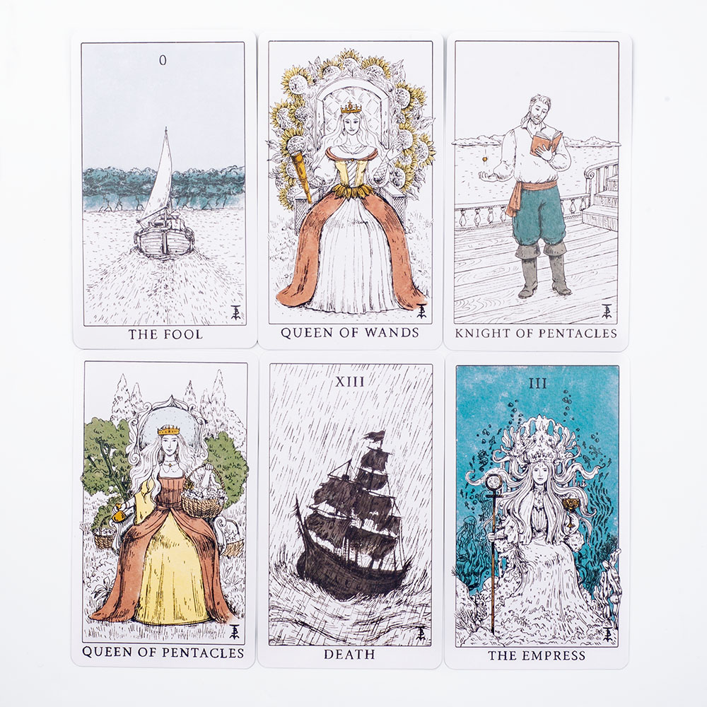 Ocean Themed Tempest Tarot  De - Board Game Illustration ulasan dan harga